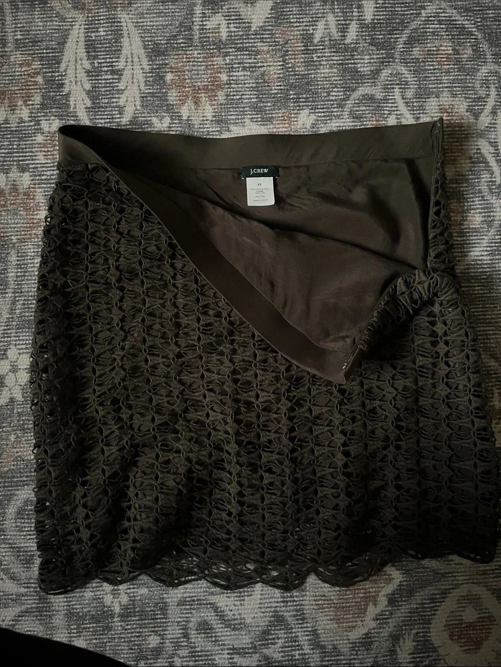 J. Crew Olive Merino Knit Mini Skirt